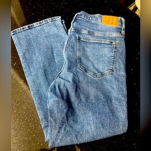 Madewell Women's Boot Cut Jeans - Blue with Tan Patch